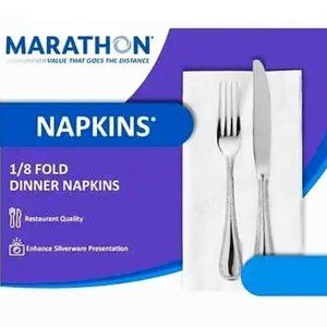 [NEW] Marathon Formal Dinner Napkins, Restaurant Quality 1/8 Fold: (300-Count)